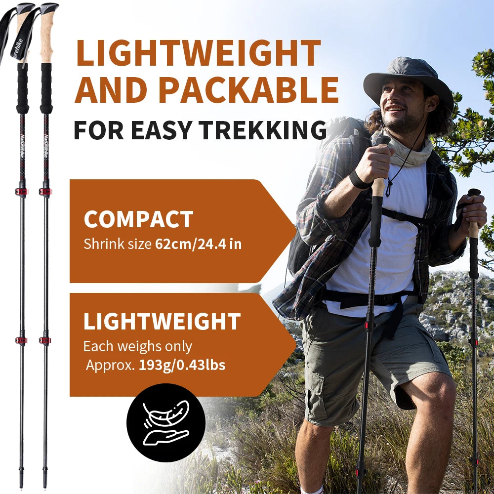 Naturehike Trekking Poles 2pcs Carbon Fiber