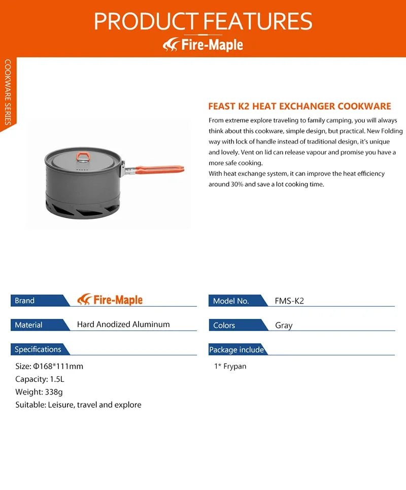 Fire-Maple Heat Exchanger Pot 600ml/1000ml/1500ml