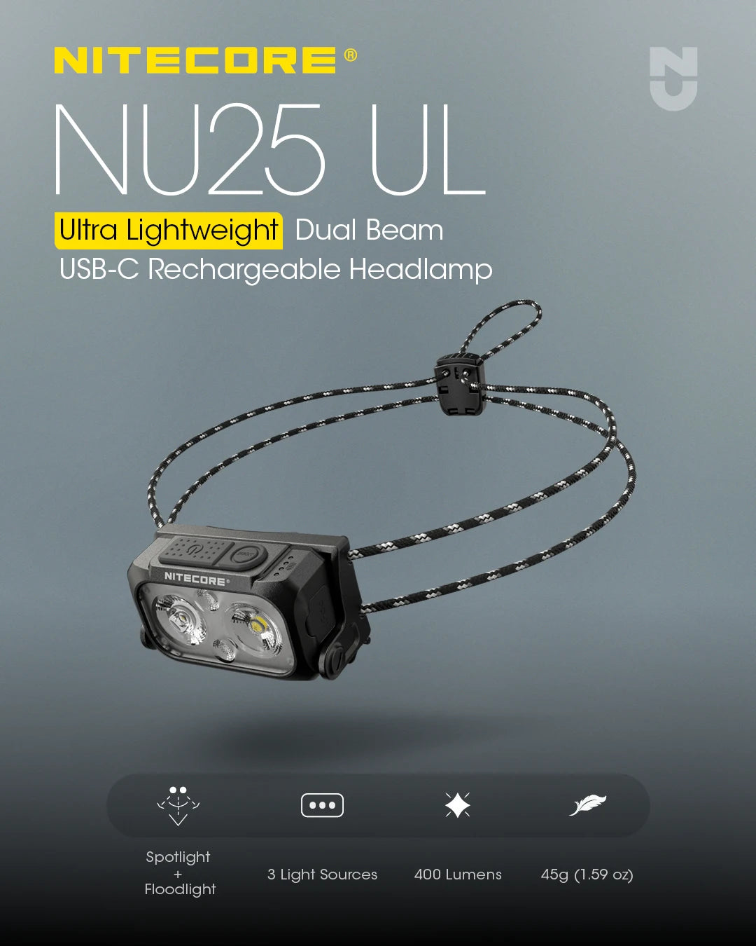 NITECORE NU25 UL 400Lumens Headlamp