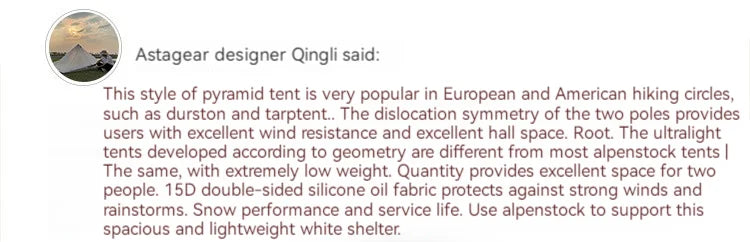 ASTAGEAR Yun Chuan A pyramid ultralight tent