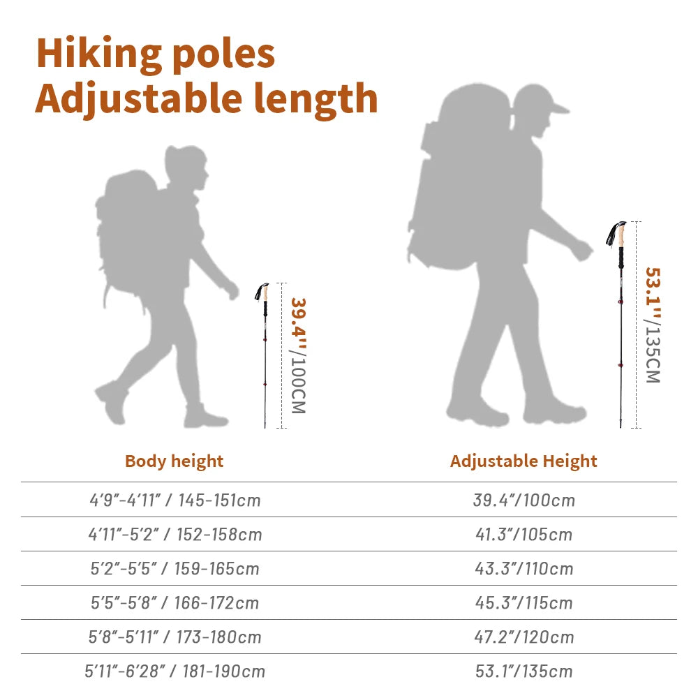 Naturehike Trekking Poles 2pcs Carbon Fiber