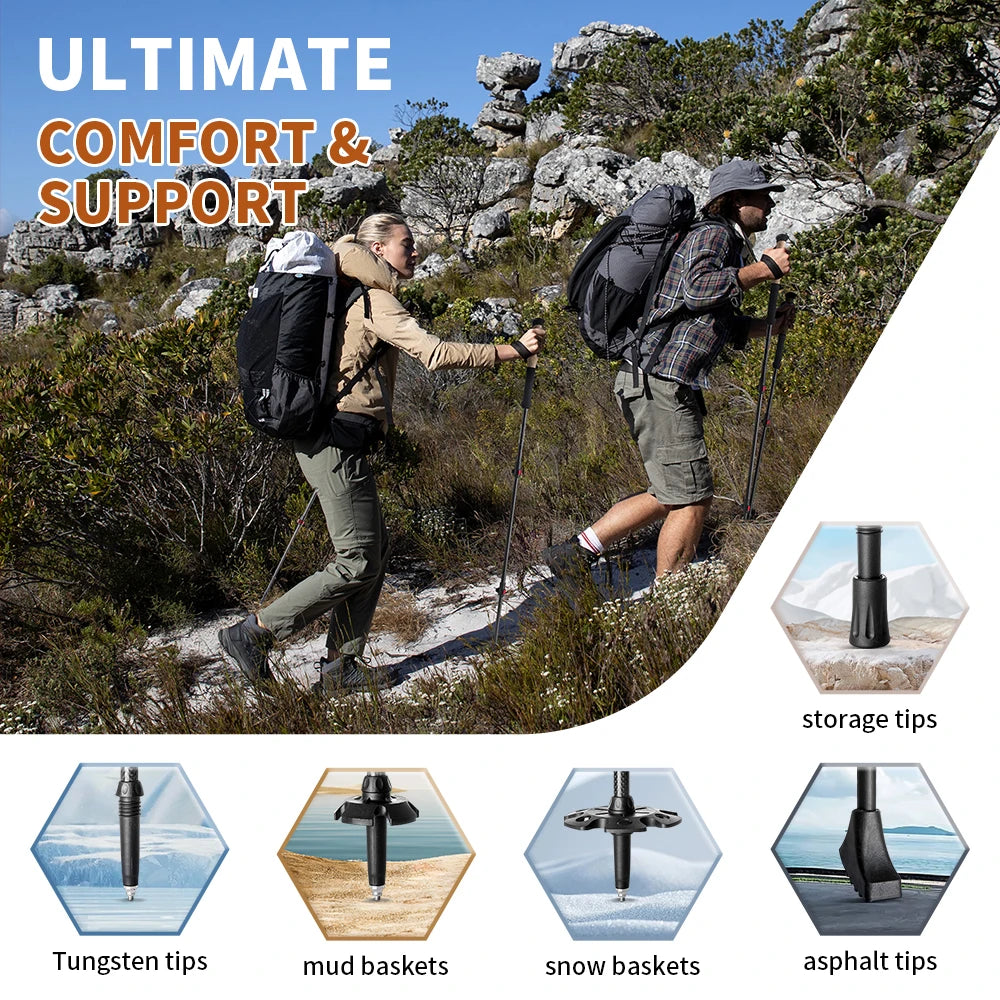 Naturehike Trekking Poles 2pcs Carbon Fiber