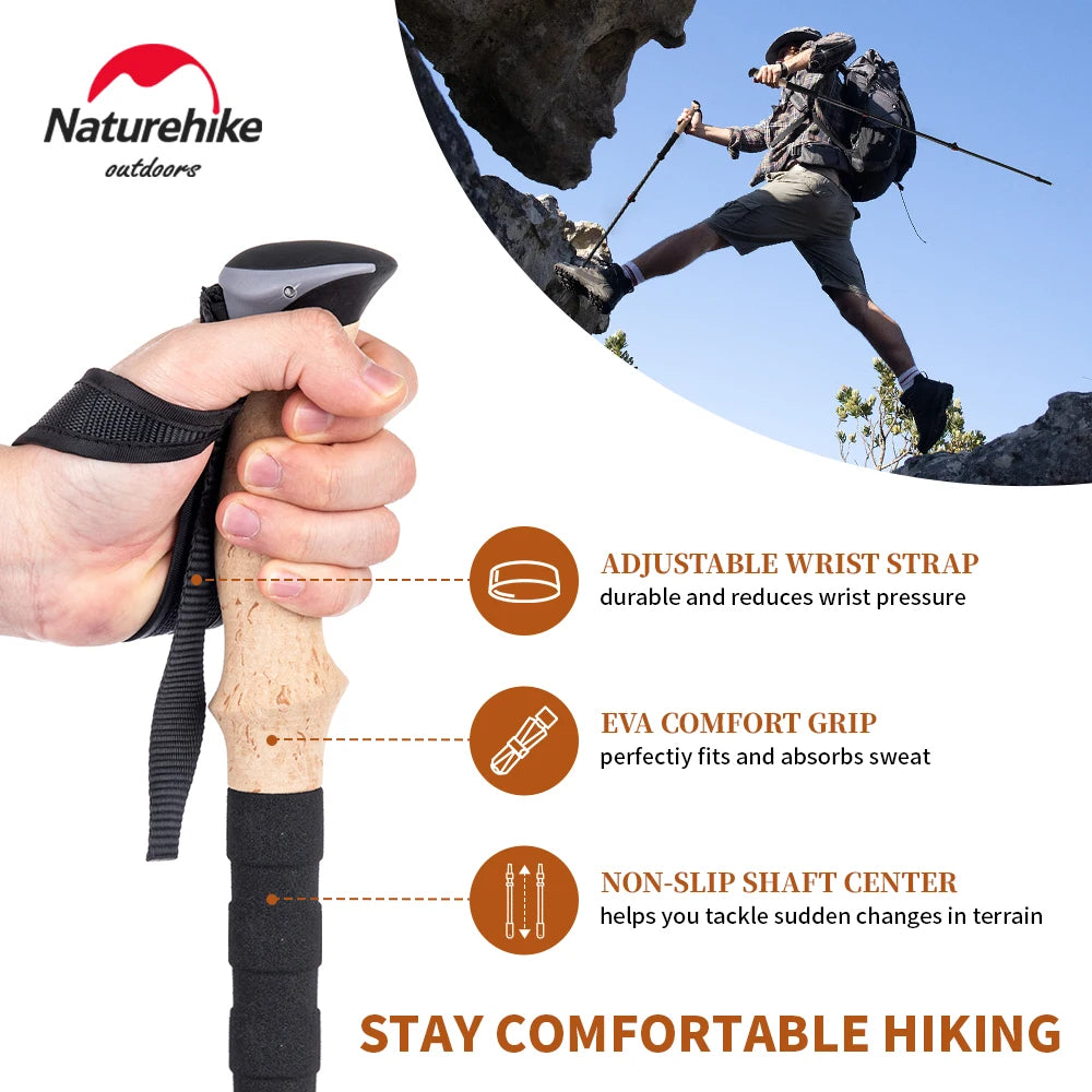 Naturehike Trekking Poles 2pcs Carbon Fiber