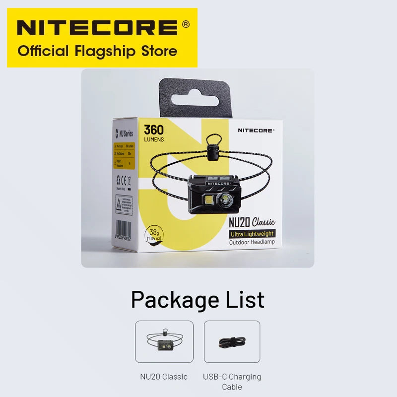 NITECORE NU20 Classic Headlamp 38g Ultralight IP66