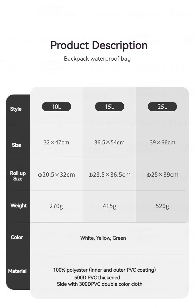 Naturehike PVC Dry Waterproof Bag 10L/15L/25L